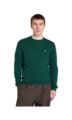 MAGLIONE GIROCOLLO IN LANA MERINO COHAS BROOK VERDE SCURO